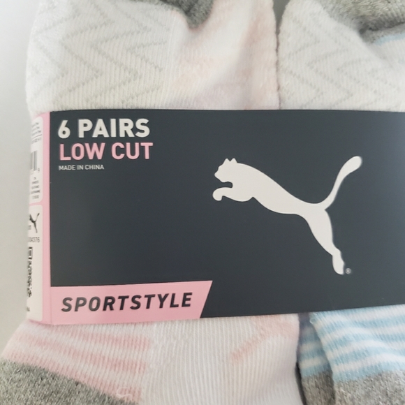 NWT Puma Low Cut Sportstyle 6 Pairs Cushioned Socks Women's 9-11 - Picture 2 of 4